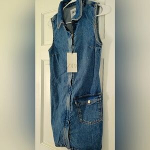 NWT Zara Sleeveless Denim Dress